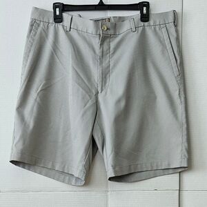 Men's Peter Millar 4E Moisture Wicking Flat Front Golf Short - Grey Houndstooth